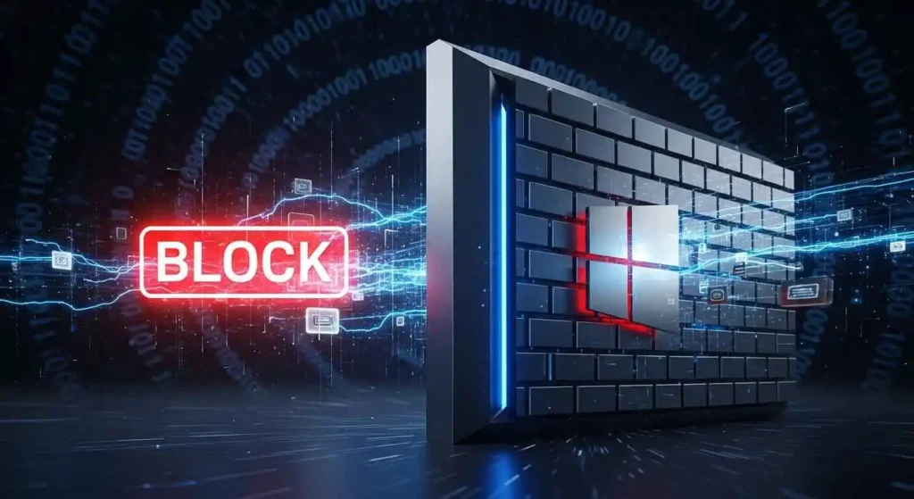windows firewall to block